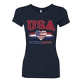 thumbnail image 2 of Wild Bobby USA Flag Heart One Nation One Team Graphic | Women's Novelty T-Shirt | Soccer Football Fan Game Day Gift for Her Women Slim Fit Junior Tee, 2 of 5