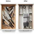 thumbnail image 4 of Li&Zhao Knife Drawer Organizer with Integrated Sharpening Stone – Drawer Knife Organizer for Efficient Kitchen Organization, Knife Organizer Drawer Insert Securely Stores Up to 14 Knives, 4 of 8
