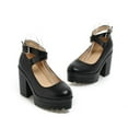 thumbnail image 4 of Zapatos de tacón alto con cordones y plataforma impermeable para mujer, sandalias con correa en el tobillo y hebilla de cinturón Wmkox8yii  hfjk1877, 4 of 5