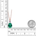thumbnail image 2 of Gem Stone King 18K Rose Gold Plated Silver Green Nano Emerald and Blue Sapphire Pendant Necklace for Women (8.40 Cttw, Pear Shape 16X12MM, Gemstone, with 18 inch Chain), 2 of 3