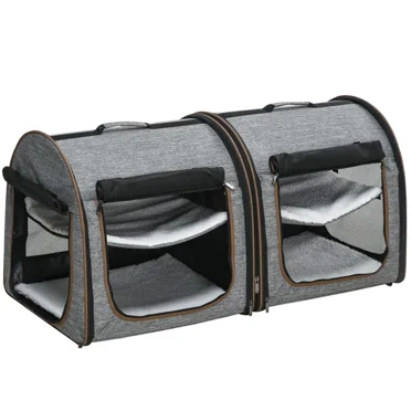 Foldable & Comfortable Cat Car Carrier with Storage Bag