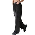 thumbnail image 4 of INSPIRE CHIC Women's Cargo Jean High Waisted Casual Baggy Wide Leg Denim Pants with Pockets 2XL Black, 4 of 5