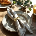 thumbnail image 2 of Gold Napkin Rings Holder Set of 6 for Kitchen Dining Coffee Table in Elegant Flower Design Al Fresco for Dinner Party Wedding Easter Holiday Birthday Thanksgiving Housewarming Gift Special Occasions, 2 of 8