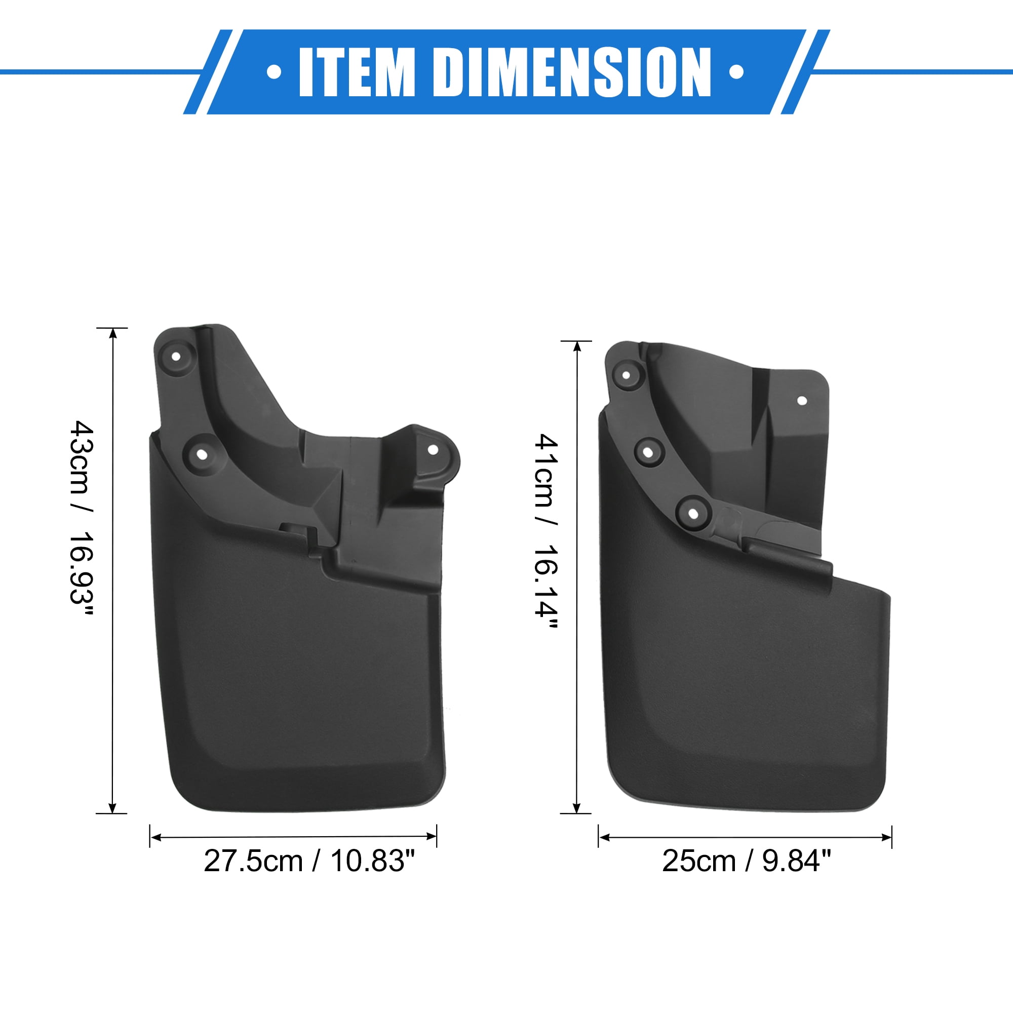 Unique Bargains Mud Flaps Kit for Toyota Tacoma 2016-2023 Black Front and Rear Splash Guards with OEM Fender Flares