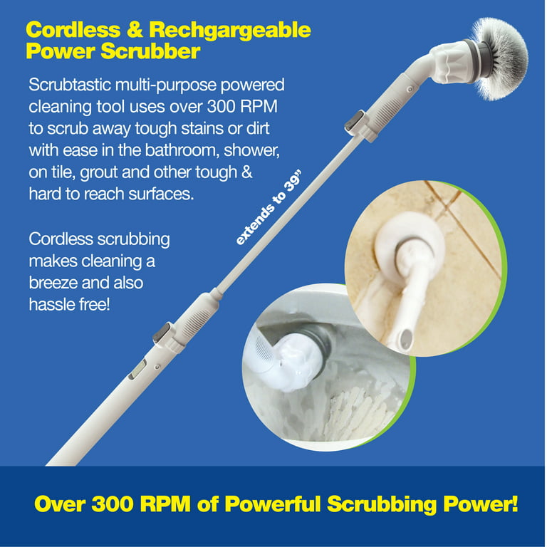 Power Scrubber with 1 All-Purpose Scrubbing Head and 1 Grout Scrubbing Head