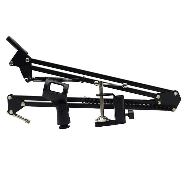 Soporte de Tijera Hugo Soporte de Micrófono Ajustable de Acero Negro