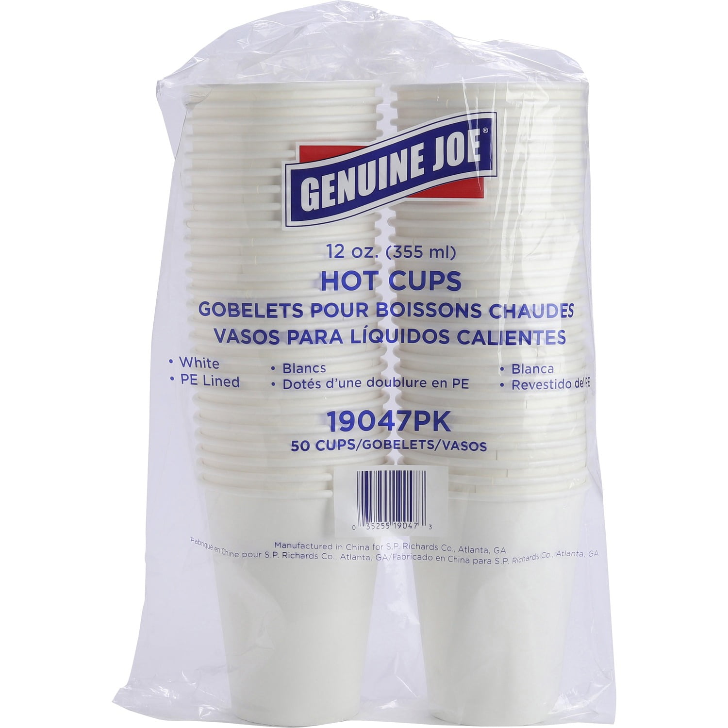 Genuine Joe Hot/Cold Foam Cup, 12 oz, White - 1000 pack