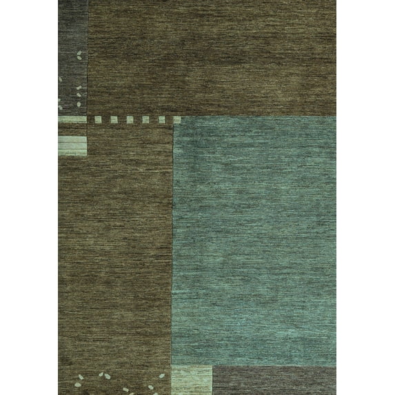Ahgly Company Indoor Rectangle Abstract Light Blue Modern Area Rugs, 5' x 8'
