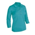 thumbnail image 1 of Monterey Club Women's Floral Emboss Texture 3/4 Sleeve Golf Polo Shirt #2097, 1 of 2