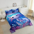 thumbnail image 4 of Erosebridal Cute Axolotl Comforter Set Twin Size Cartoon Salamander Bedding Set Kawaii Ocean Sealife Comforter Reptile Animal Quilt Set, 4 of 7