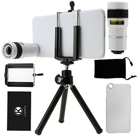 CamKix Camera Lens Kit for iPhone 6 Plus / 6S Plus including 8X Telephoto Lens / Mini Tripod / Phone Holder / Hard Case / Velvet Bag / Microfiber Cleaning Cloth â€“ Awesome Accessories and