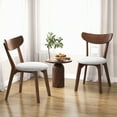 thumbnail image 2 of Costway Ensemble de 2 Chaises de Salle à Manger, Chaise Latérale Rembourrée à Dossier Courbé avec Pieds en Bois Massif, 2 of 7