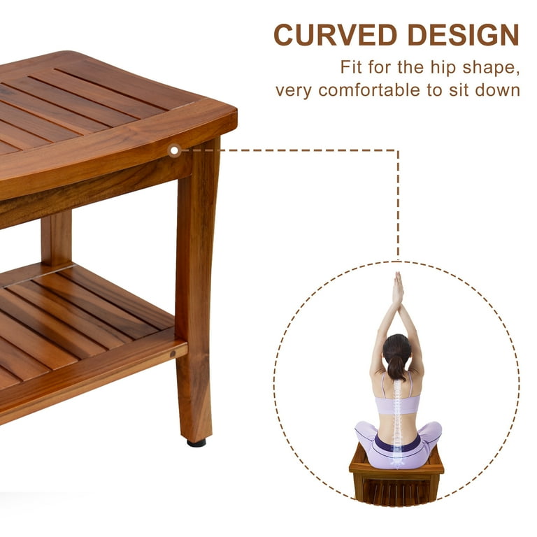 Waterproof wood shower discount bench