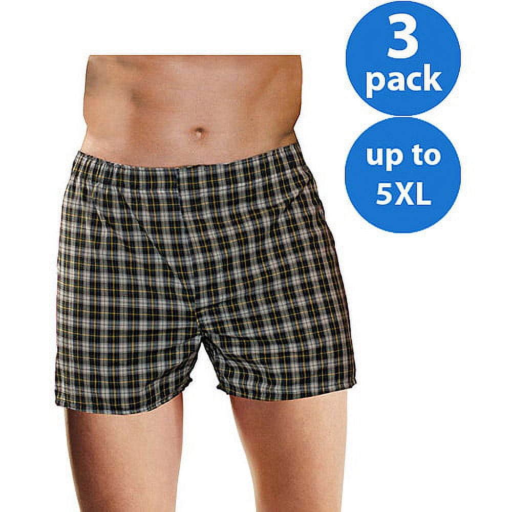 Hanes Men's Fitting Cotton Woven Boxer, Tartan (3 Pack)