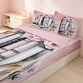 thumbnail image 3 of Erosebridal Chic Cosmetics Zipper Twin Comforter Sets with Fitted Sheet and 2 Pillowcases for Girls, Highheels Perfume Print Zipper Bedding Set, Pink Reversible, 3 of 7