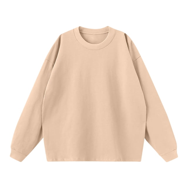 AherBiu Chandails en Molleton à Col Rond pour Hommes Manches Longues Décontracté Ample Chandail-Over Couleur Unie Automne Hiver
