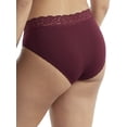 thumbnail image 3 of Women's Vanity Fair 13280 Flattering Lace Ultimate Comfort Hi-Cut Panty (Moody Maroon Stripe 8), 3 of 3