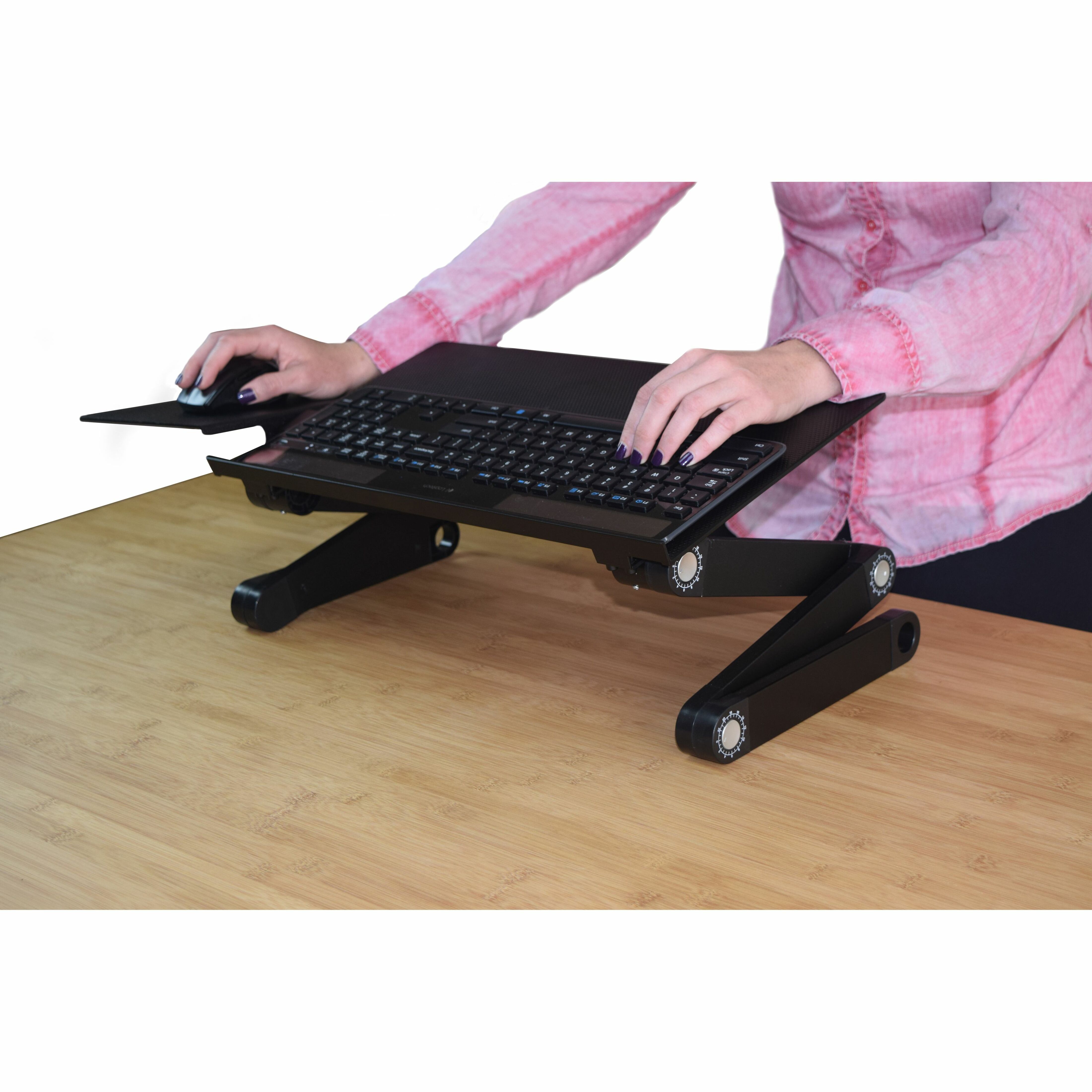 Uncaged Ergonomics KT2-B Adjustable Standing Desk Keyboard Tray, Black