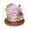 thumbnail image 2 of Rosa de clavel real conservada, regalo para el Día de la Madre, adorno, clavel iluminado en cúpula de cristal, regalos de clavel para mamá y abuela Violeta, 2 of 9