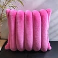 thumbnail image 6 of Faux Faux Fur Throw Pillow Cover 20 Inch Square Decorative Plush Pillow Cover Lumbar Support Cushion Cover for Couch Bedroom Living Room Hot Pink One Piece, 6 of 6