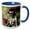 Blue/White, variant on 3drose, Sketetal Beauty Ai Generated Art, 11oz Two-tone Red Mug