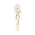 thumbnail image 3 of ANGARA Japanese Akoya Cultured Pearl Criss Cross Shank Engagement Ring in 14K Yellow Gold for Women | June Birthstone, Birthday, Anniversary, Jewelry Gift for Women | Pearl Ring, 3 of 9