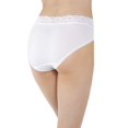 thumbnail image 2 of Vanity Fair Womens Flattering Lace Hi-Cut Brief, 6, Star White, 2 of 2