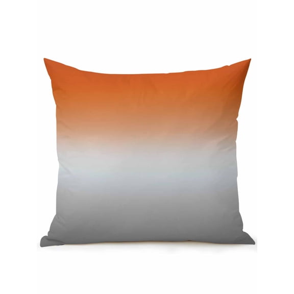 1 Pack Outdoor Throw Pillow, Burnt Orange Gray Ombre Waterproof Pillow with Insert Included, Modern Gradient Abstract Art Decorative Accent Cushion Sofa Pillows for Patio Porch, 18 x 18 In