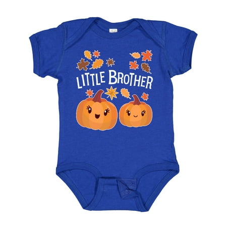 

Inktastic Little Brother Pumpkins with Fall Leaves Gift Baby Boy Bodysuit