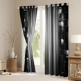 thumbnail image 3 of Manfei 3D Neon Stripes Kitchen Curtains, Vertical Lines Black Out Curtains Pack of 2 (42x63 Each), Black White, 3 of 6