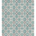 thumbnail image 3 of Afghan King Size Duvet Cover Set, Checkered Squares with Ethnic Motifs Rhombuses Circles and Stripes, Decorative 3 Piece Bedding Set with 2 Pillow Shams, Ivory Brown and Slate Blue, by Ambesonne, 3 of 3