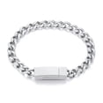 thumbnail image 6 of 6mm Silver/Gold Plating Jewelry Men's 316L Stainless Steel Chain Bracelet 18cm, 6 of 6
