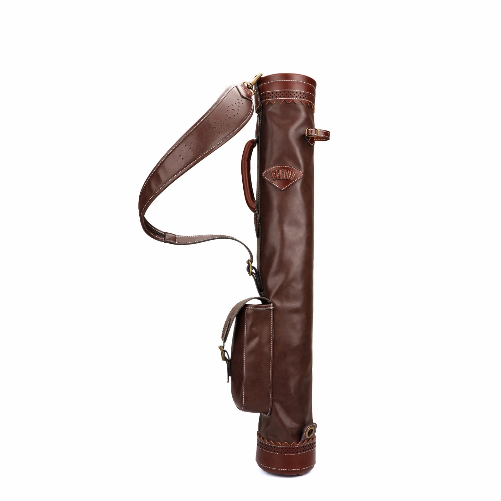 TOURBON Pencil Style Golf Clubs Carrier Microfiber Leather Sunday Bag Vintage Travel Bag for Driving Range Brown Outdoor