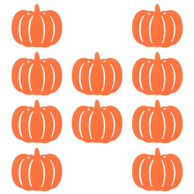 Miangastore Pumpkin Cutouts Orange 10Pcs Party Atmosphere Creation 0.2X2.7X3.1In