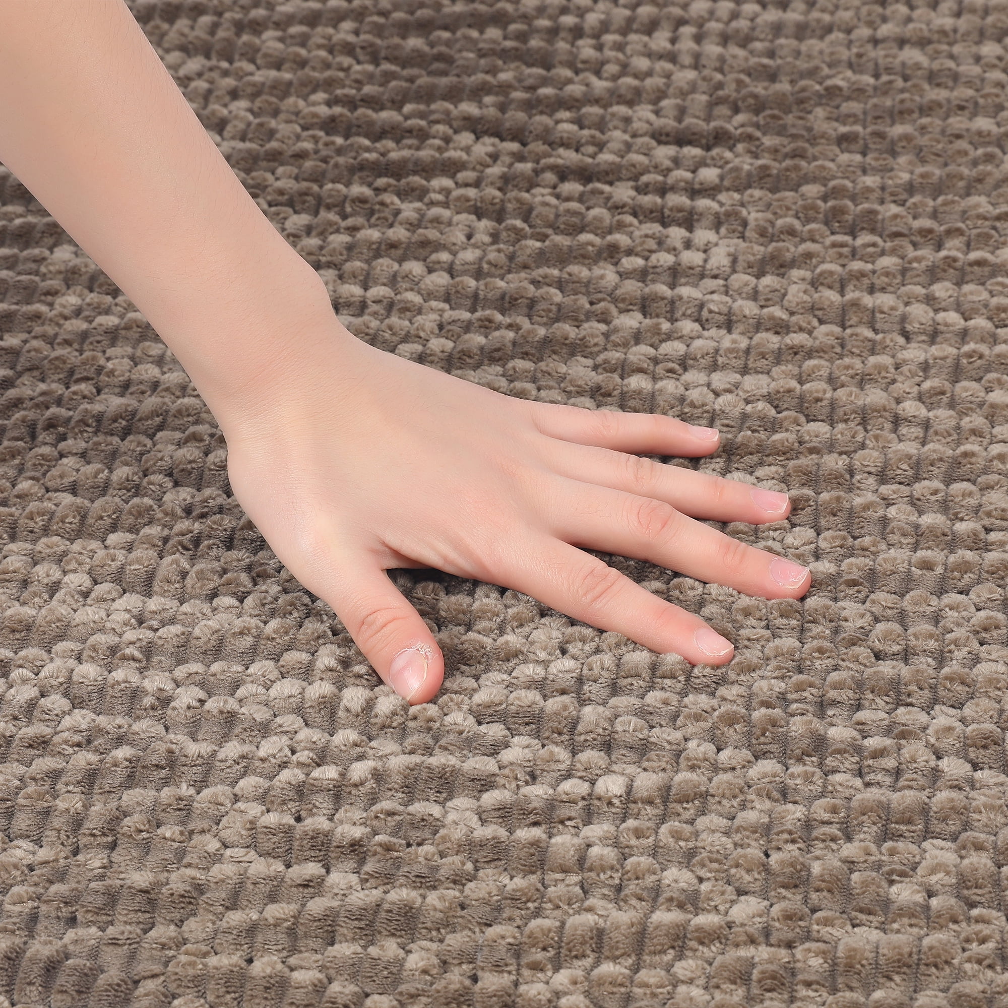 Unique Bargains Rubber Backing Quick Dry Bath Mat Brown 16" x 24"