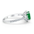 thumbnail image 3 of Art Deco Oval Wedding Engagement Ring Simulated Green Emerald CZ 925 Sterling Silver size 5, 3 of 5