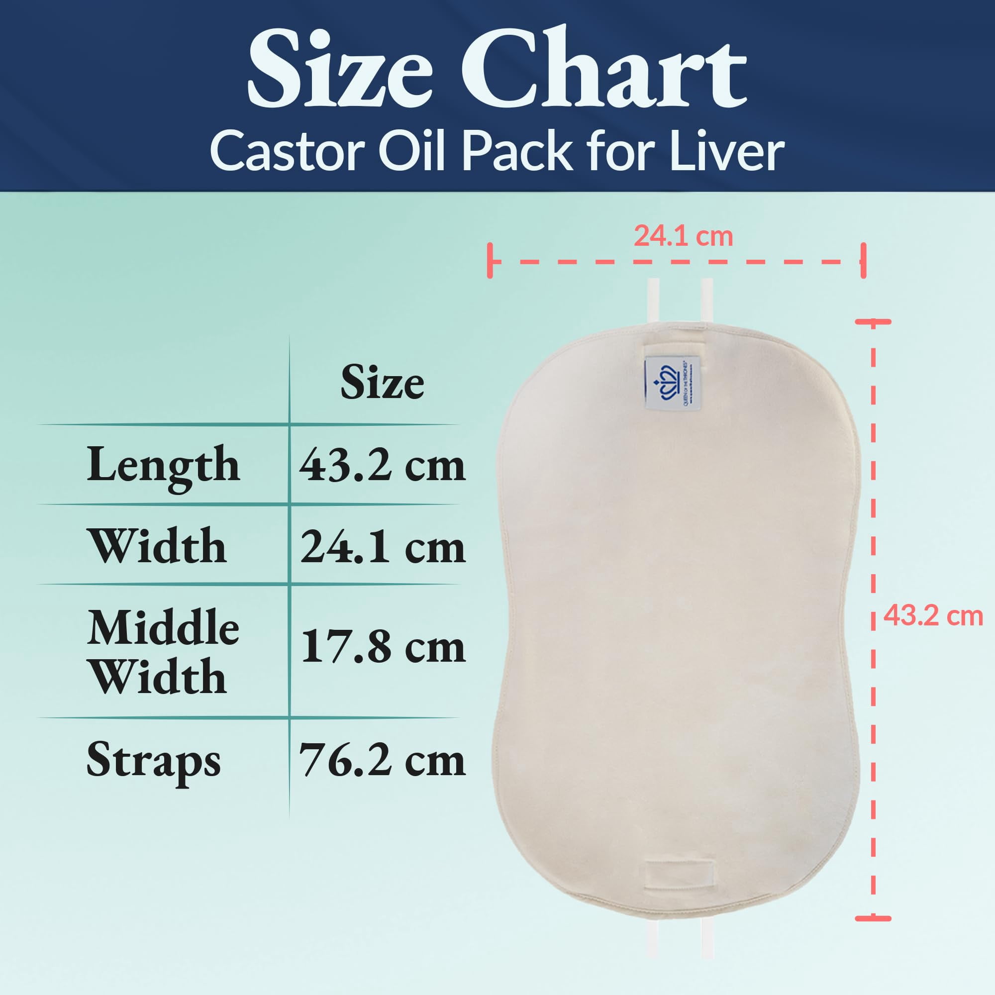 Queen of the Thrones Liver Castor Oil Pack, Liver Support, Heatless, Holistic Health (Castor Oil sold separately)