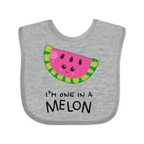 Inktastic I'm One in a Melon Cute Smiling Watermelon Boys or Girls Baby Bib