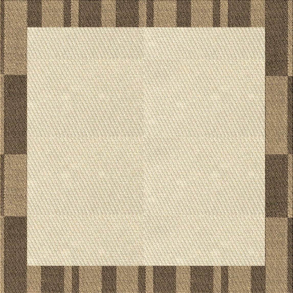 Ahgly Company Machine Washable Indoor Square Transitional Vanilla Gold Area Rugs, 8' Square