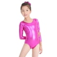thumbnail image 2 of Mallas de gimnasia de una pieza de licra, de manga larga, metálicas brillantes, para niñas de Speerise, trajes de baile de ballet para niñas, 2 of 5