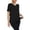 Black, variant on Three Piece Short Sleeve Loose Split Top for Summer Solid Color Casual Tee Women’s V-Neck Blouse