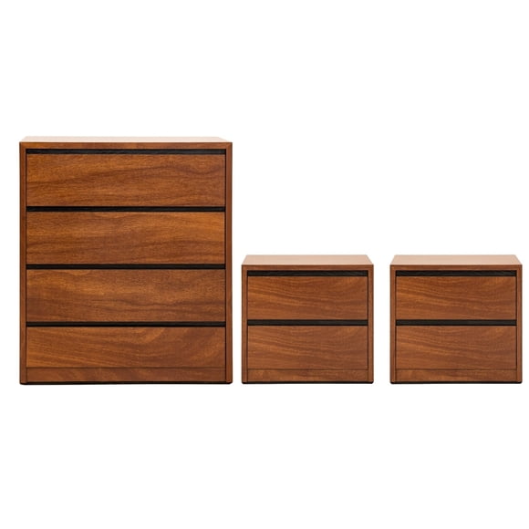 Set de Cajonera y 2 Buros Davos Nogal Kessa Muebles