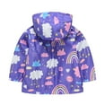 thumbnail image 3 of TAIAOJING Boys Girls Rain Jackets Lightweight Toddler Kids Baby Long Sleeve Prints Windproof Hooded Lightweight Kids Windbreaker Casual Outerwear Coat 2-3 Years, 3 of 5
