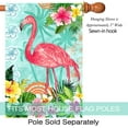 thumbnail image 4 of Flamingo House Flag Double Sided Welcome Tropical Flower Floral Outdoor Yard Flag 28 x 40 Inch, 4 of 6
