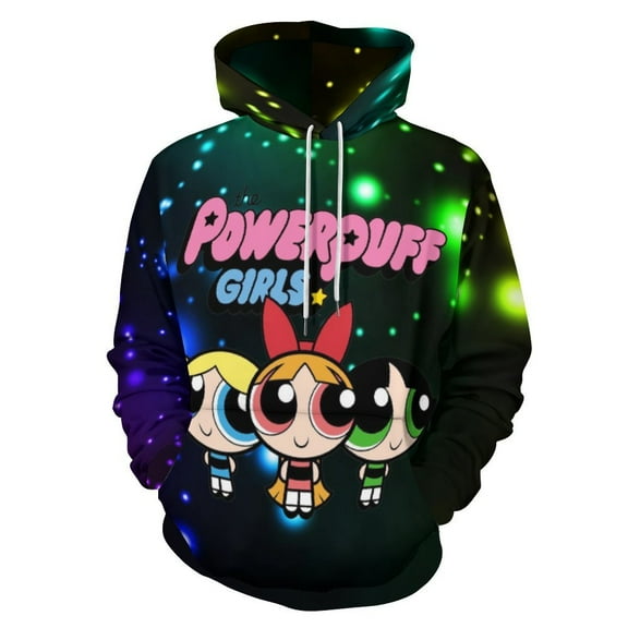 The Powerpuff Girls Unisex Sweatshirts Loose Pullover Sweater Hooded Hoodie 3D Printing Jacket Winter Fall Clothes S