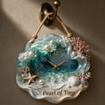 thumbnail image 5 of 2D Flat Wooden Nautical Shell Wall Clock,Silent Non-Ticking Hanging Wall Decor with Rope,Beach Themed Ornament for Living Room,Bathroom,Coastal Home Style, 5 of 7
