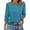 Blue, variant on Hrsba Womens Long Sleeve Tops,Plus Size Casual Tops for Women' Fashionable Solid Color Round Neck With Three-quarter Sleeves And Loose 3/4 Sleeves T-shirt