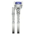 thumbnail image 3 of Clara Pucci 18K White Gold 2.94 Simulated Tanzanite Engraveable Engagement Ring + Wedding Band Set, 3 of 7