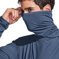 thumbnail image 4 of UPF 50+ Sun Protection Shirts for Men Hoodie with Mask Quick Dry Long Sleeve Lightweight Fishing Shirt Hiking Top Navy M, 4 of 7