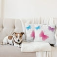 thumbnail image 4 of Ambesonne Animal Throw Pillow Cover 2 Pack, Wings Life Theme, 24", Dried Rose Pink and Blue, 4 of 7